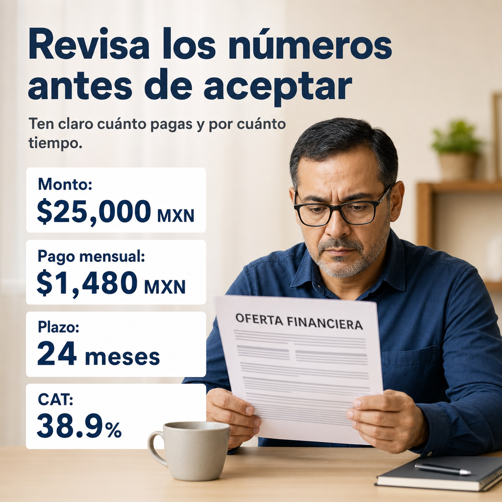 Persona revisando oferta financiera