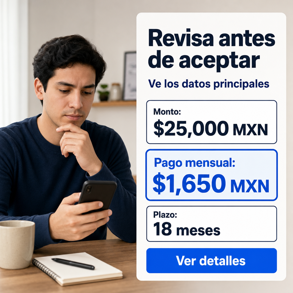 Persona revisando oferta financiera