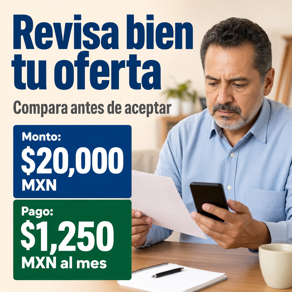 Persona revisando oferta financiera