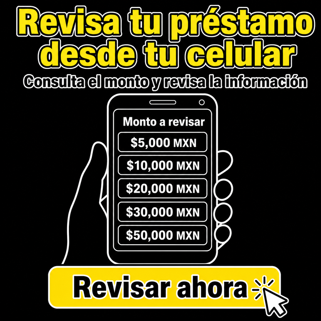 Persona revisando un préstamo en el celular