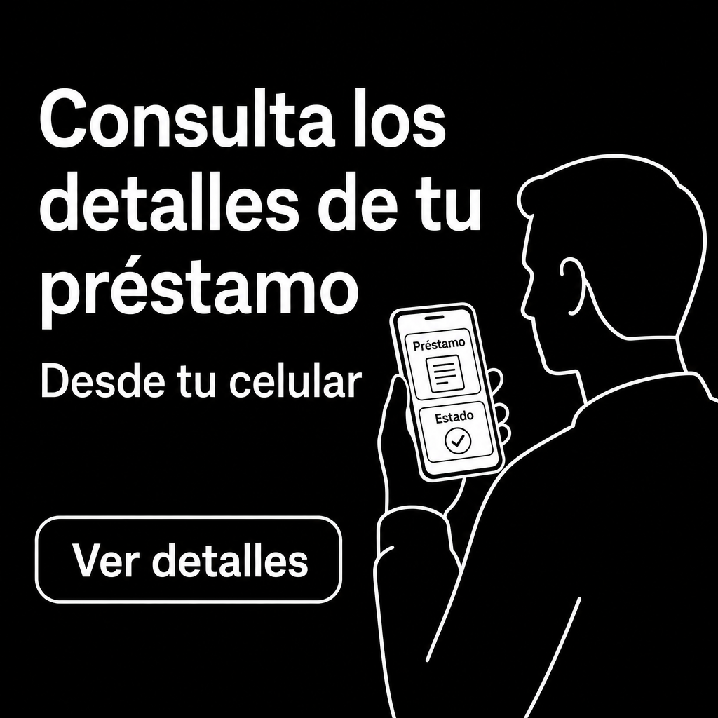 Persona revisando un préstamo en el celular