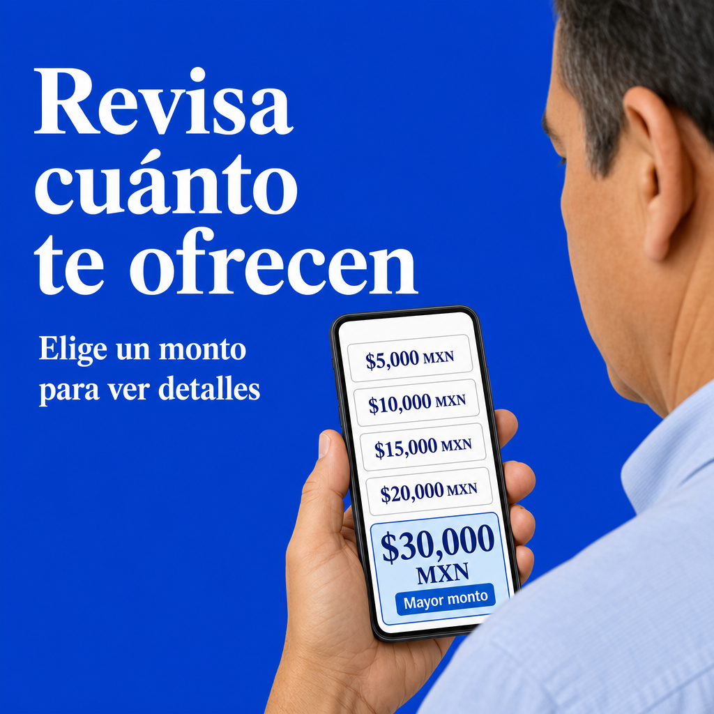 Persona revisando una oferta de préstamo en el celular