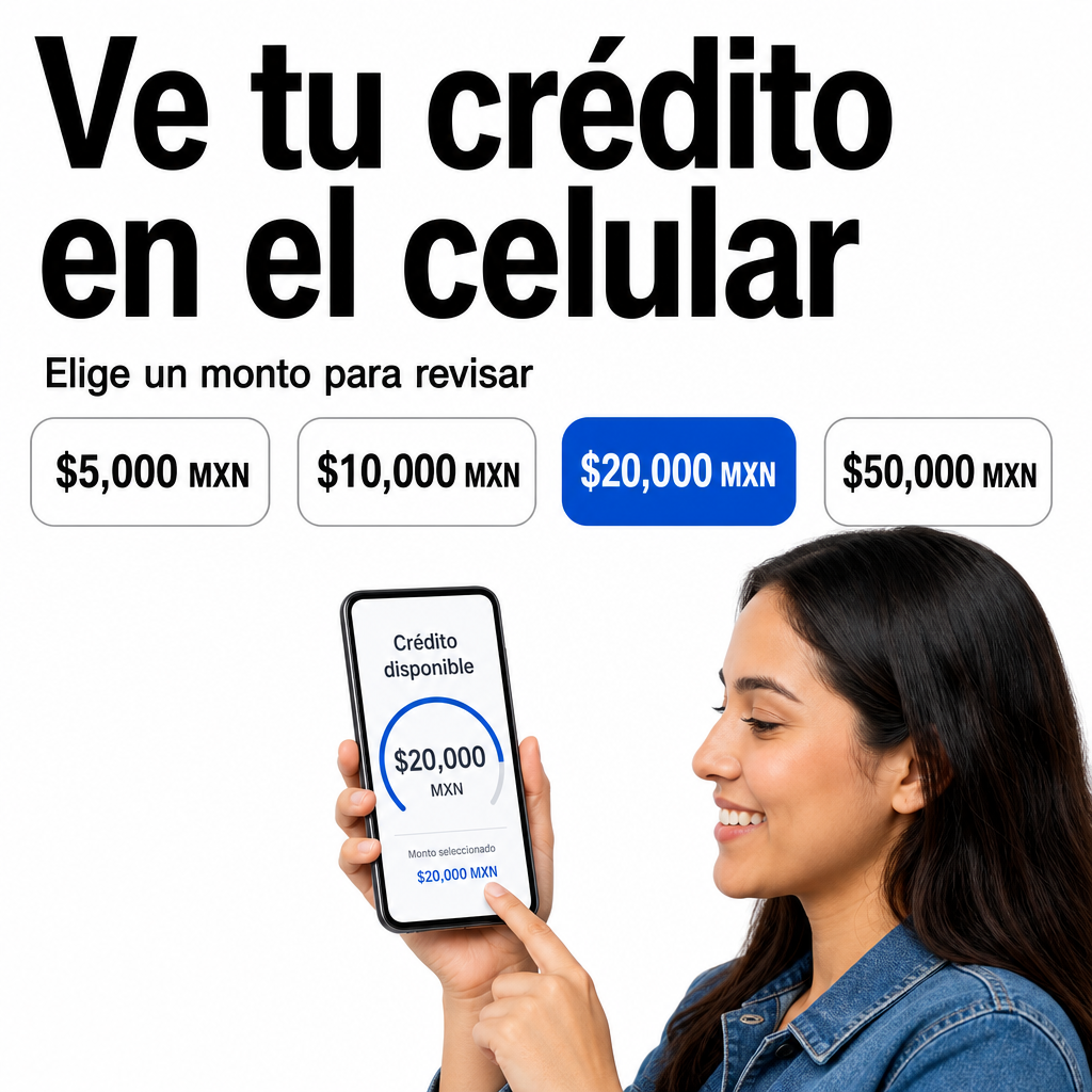 persona con celular revisando crédito