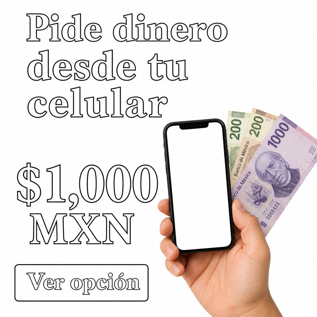 mano con celular y dinero