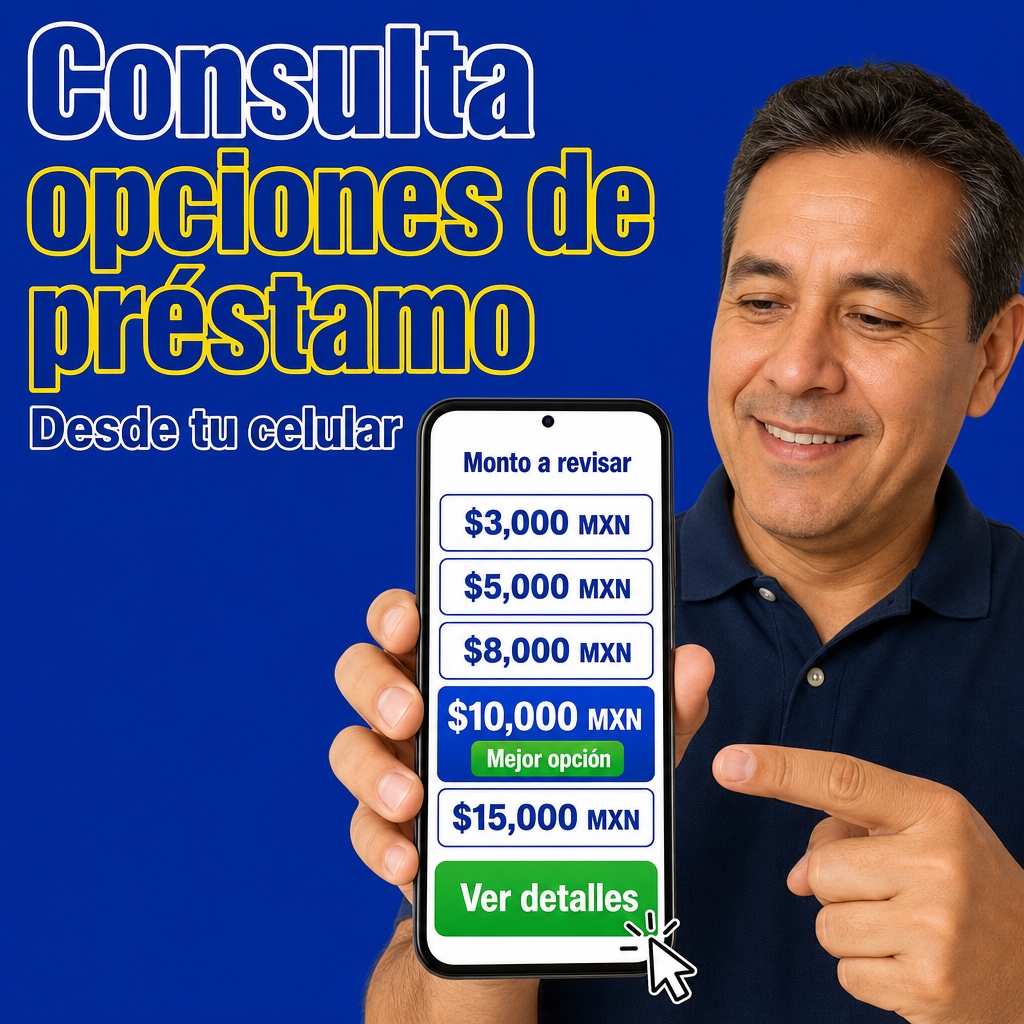Persona revisando préstamo en celular