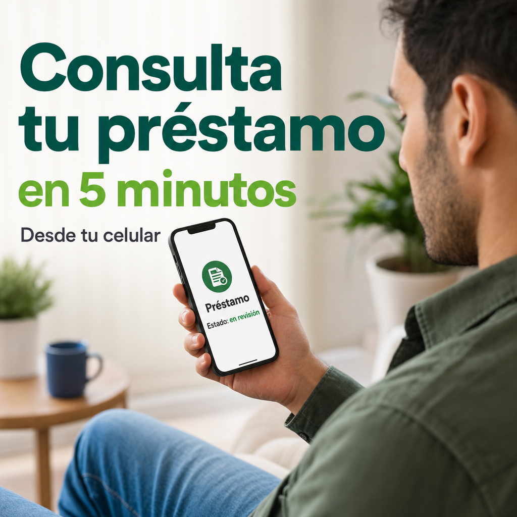 Persona revisando préstamo en celular