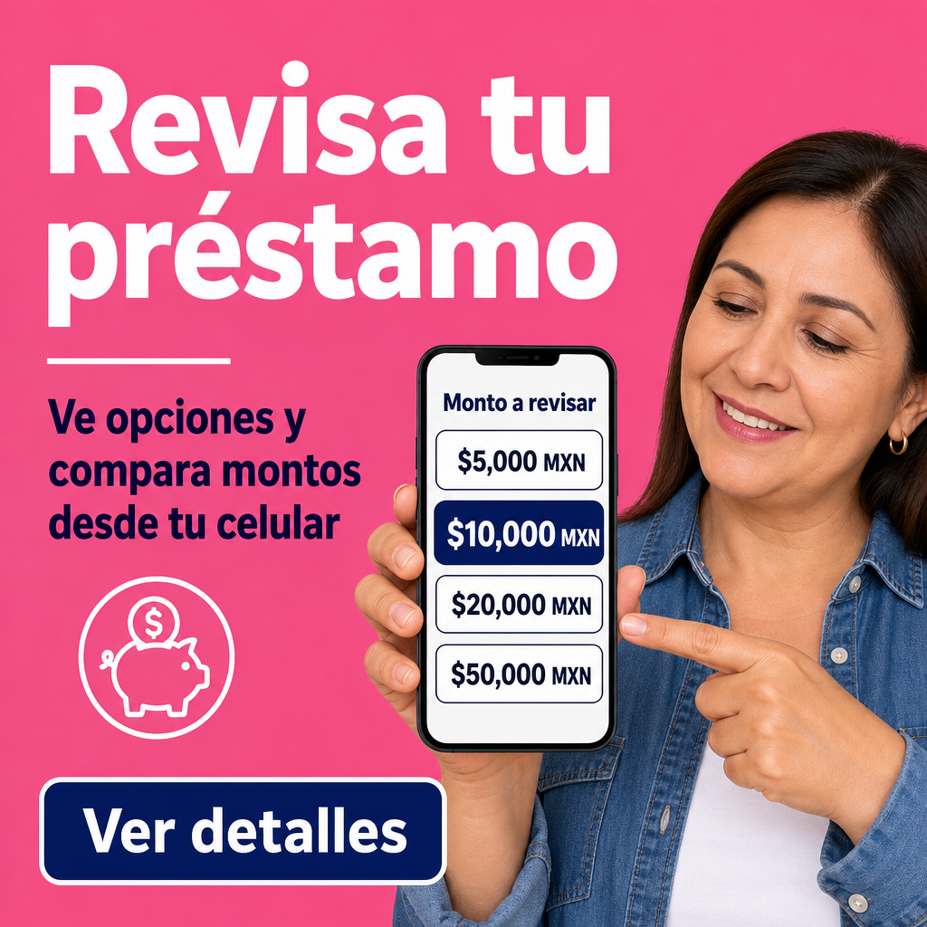 Persona revisando préstamo en celular