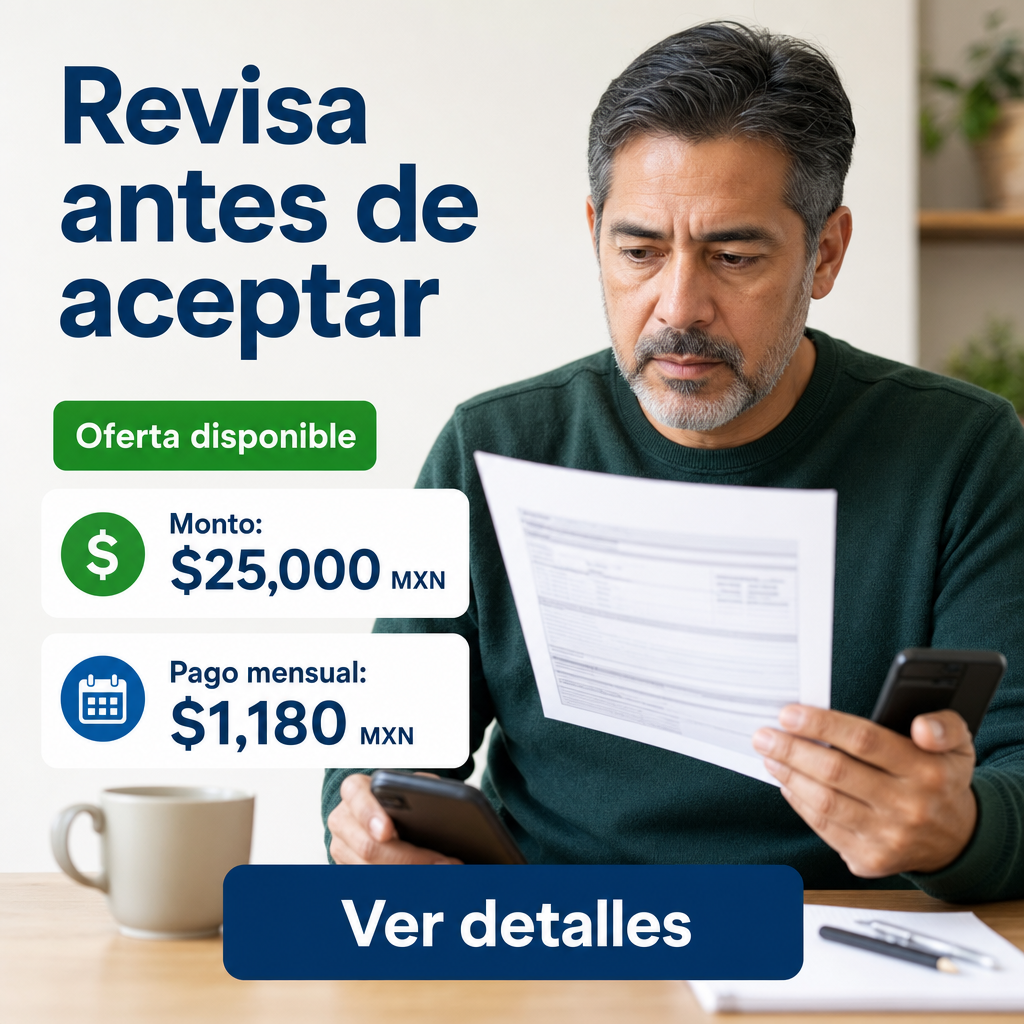Persona revisando oferta financiera