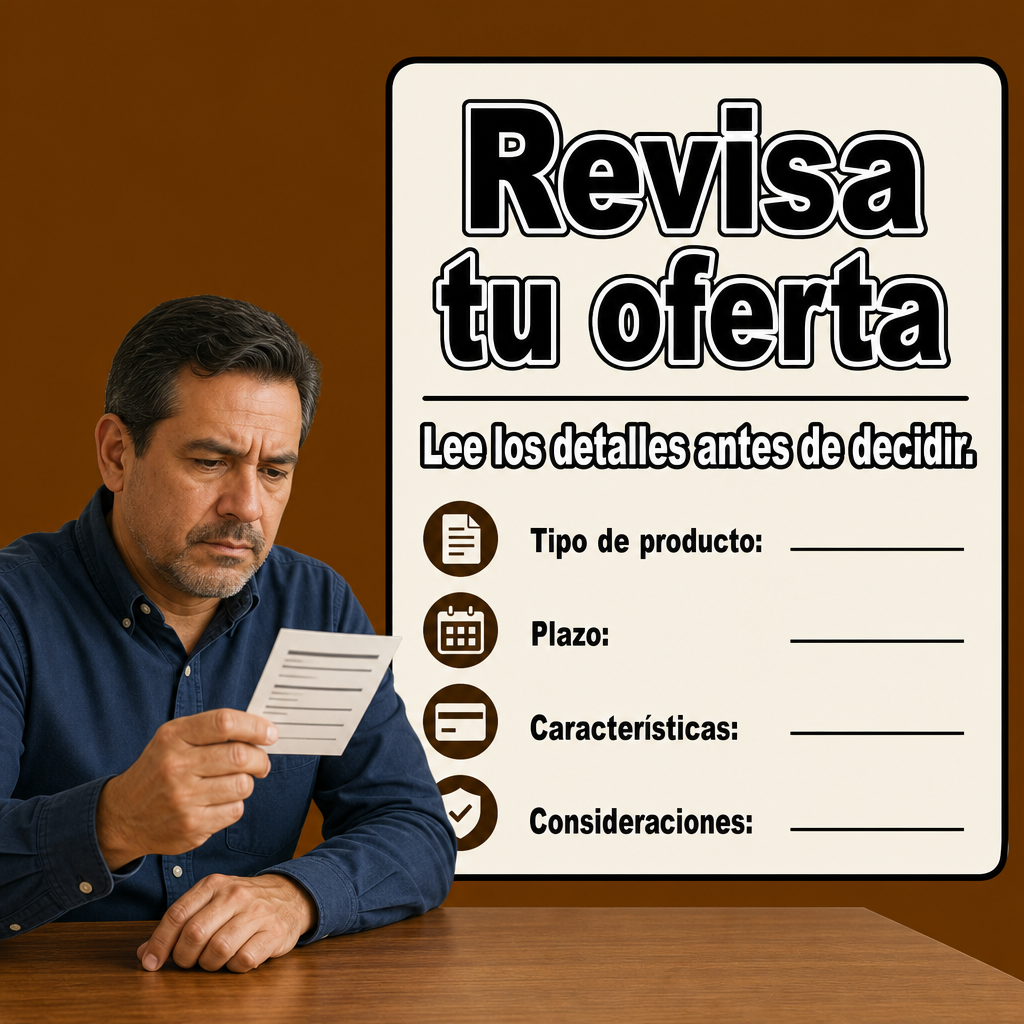 Persona revisando oferta financiera