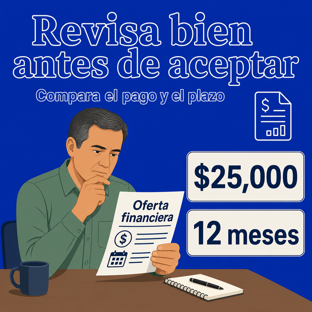 Persona revisando oferta financiera