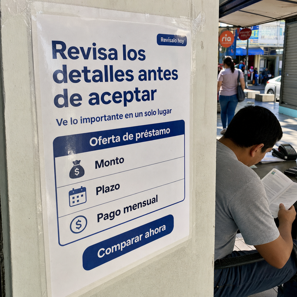 Persona revisando una oferta de préstamo