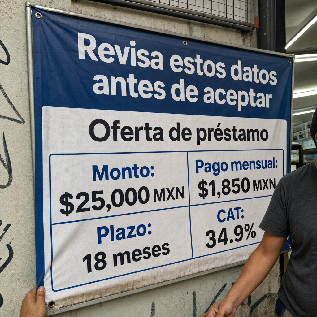 Persona revisando una oferta de préstamo