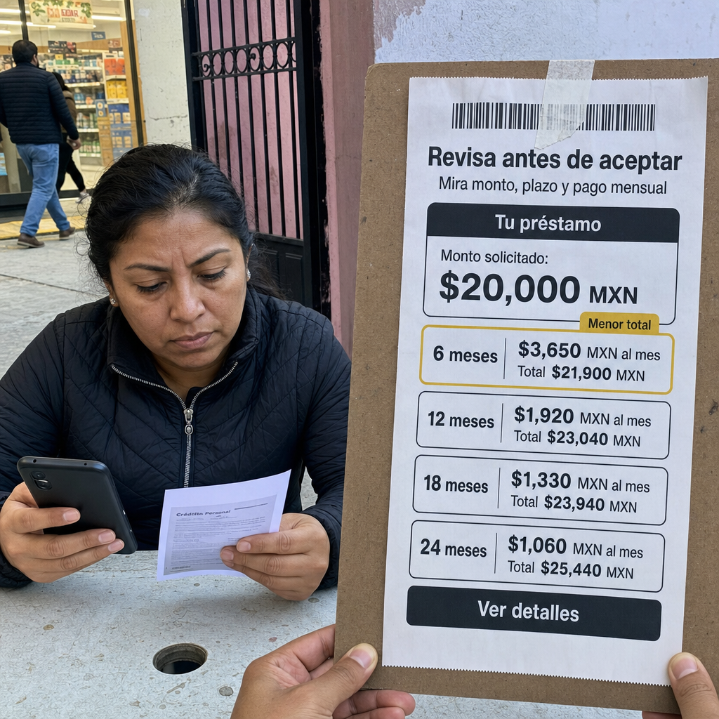 Persona revisando una oferta de préstamo