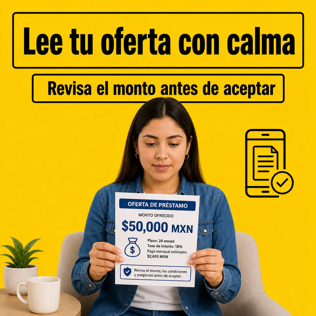 Persona revisando una oferta de préstamo
