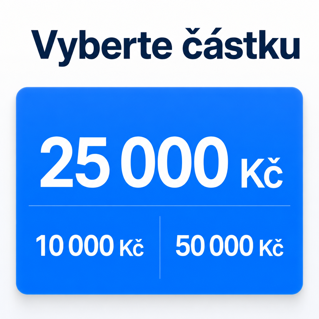 modrá finance karta s částkou
