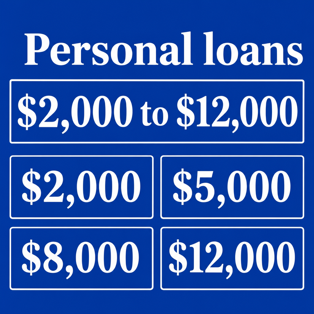 Personal loans from $2,000 to $12,000