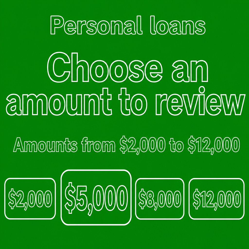 Personal loans from $2,000 to $12,000