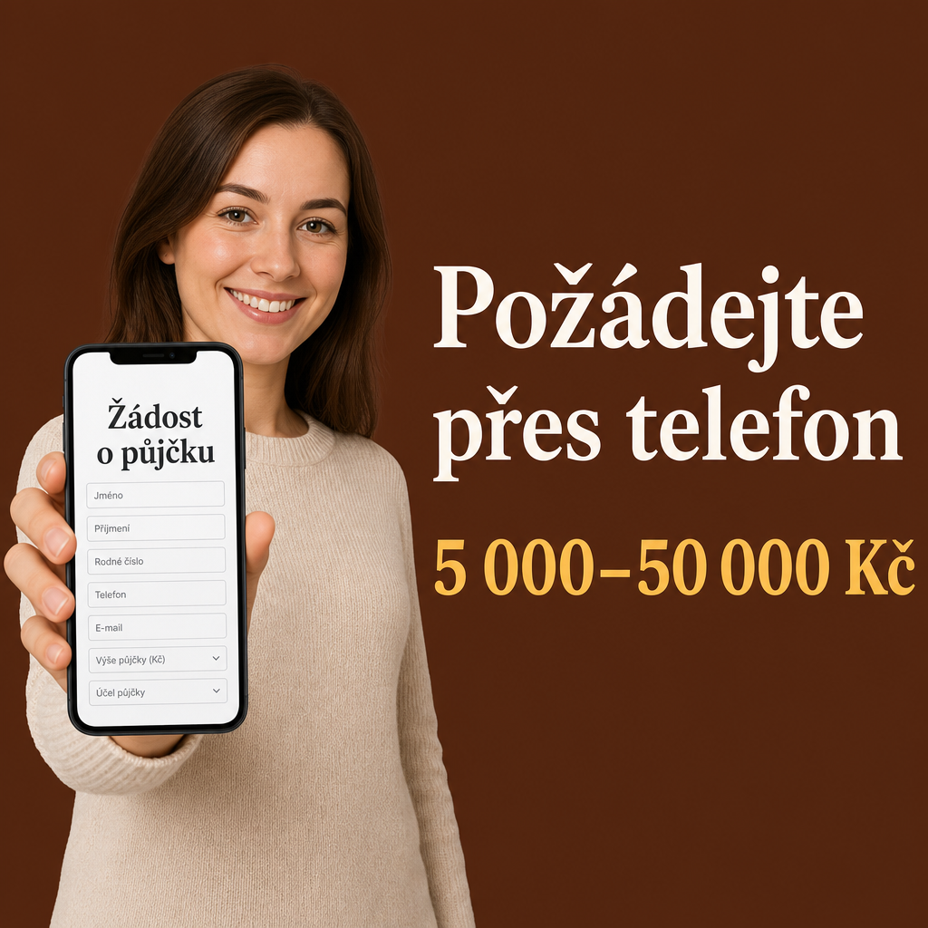 člověk s telefonem a žádostí o půjčku