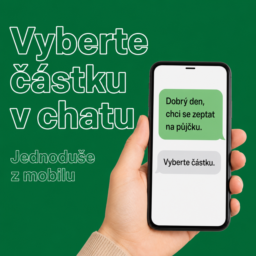 člověk s mobilem v chatu o půjčce