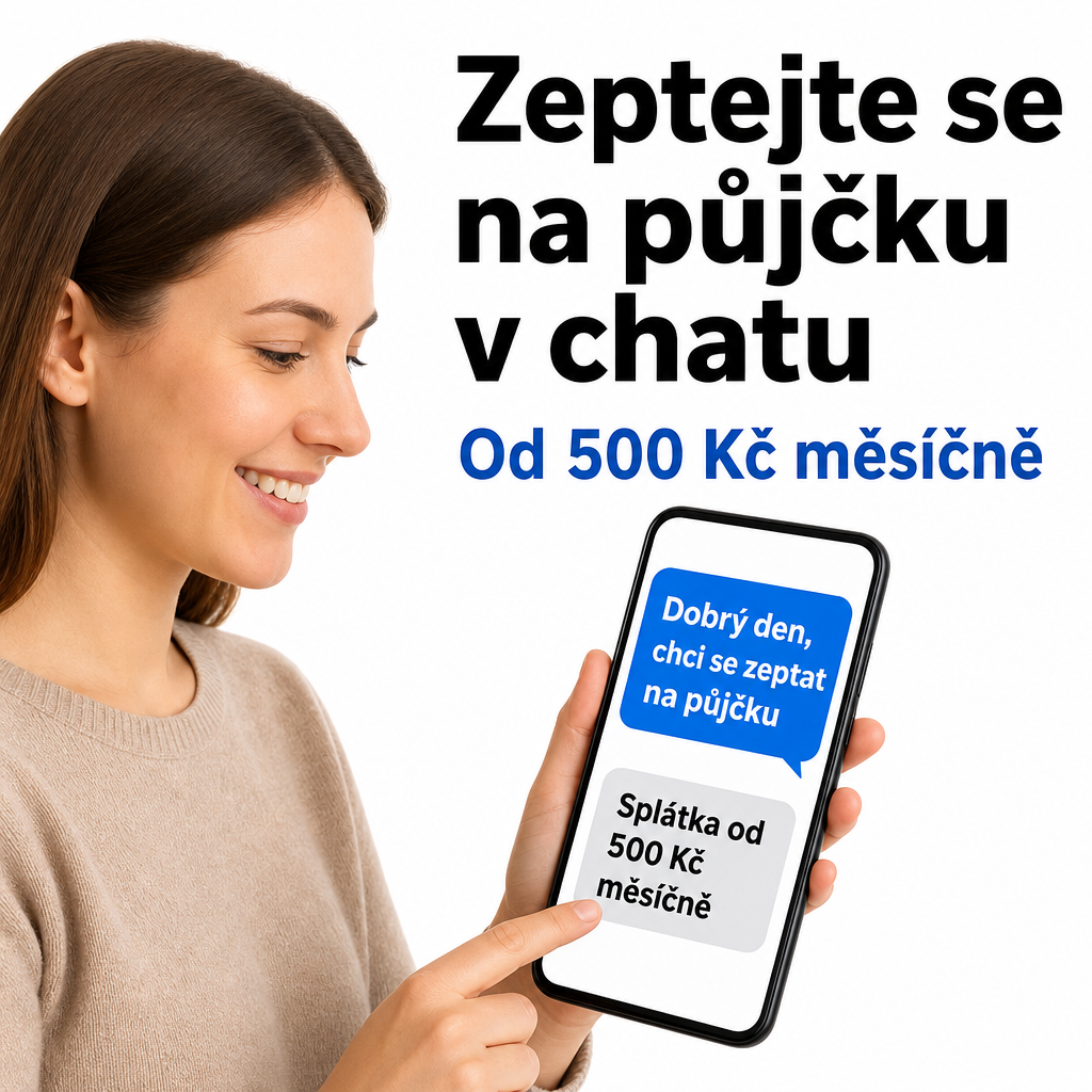 člověk s mobilem v chatu o půjčce