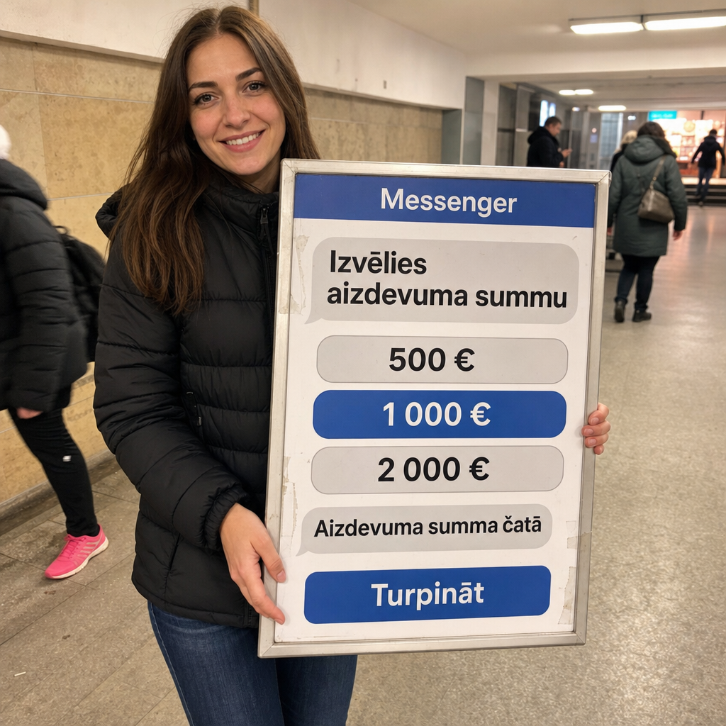 Messenger čata kartīte ar aizdevuma summām