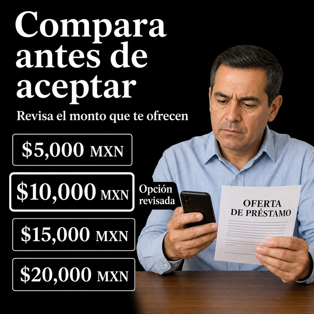 Persona revisando oferta de préstamo