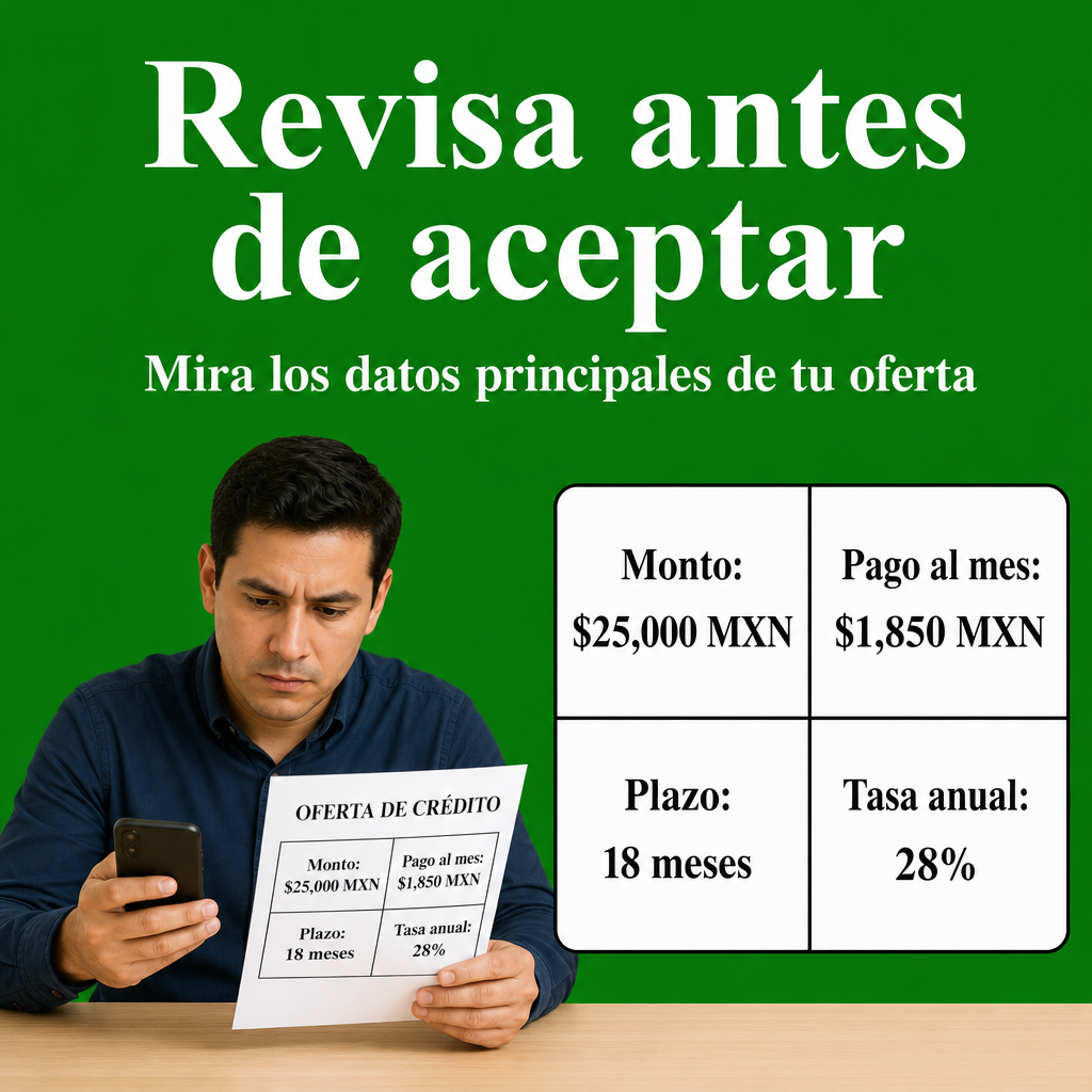 Persona revisando oferta de préstamo