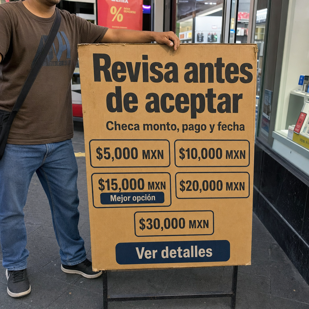 Persona revisando oferta de préstamo