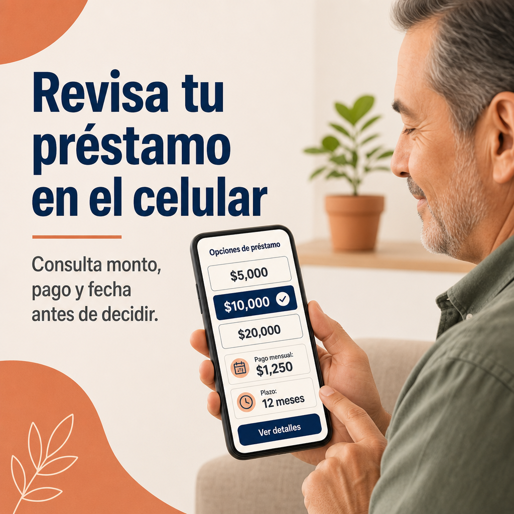 persona revisando préstamo en el celular
