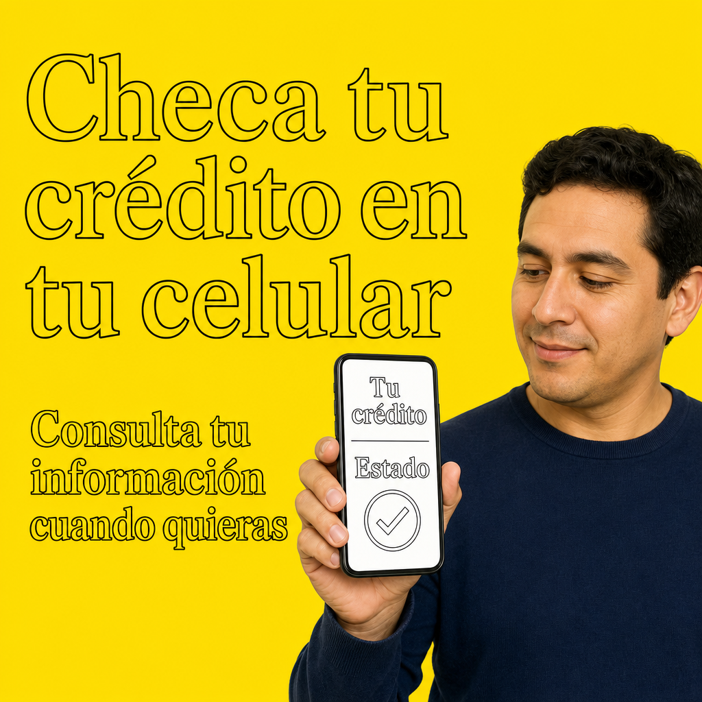 Persona revisando su crédito en el celular