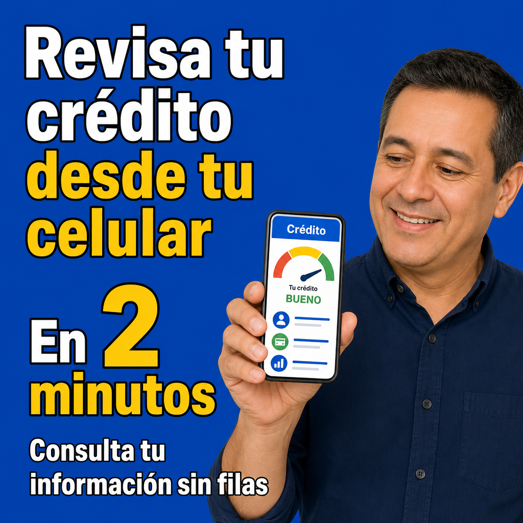 persona revisando crédito en celular