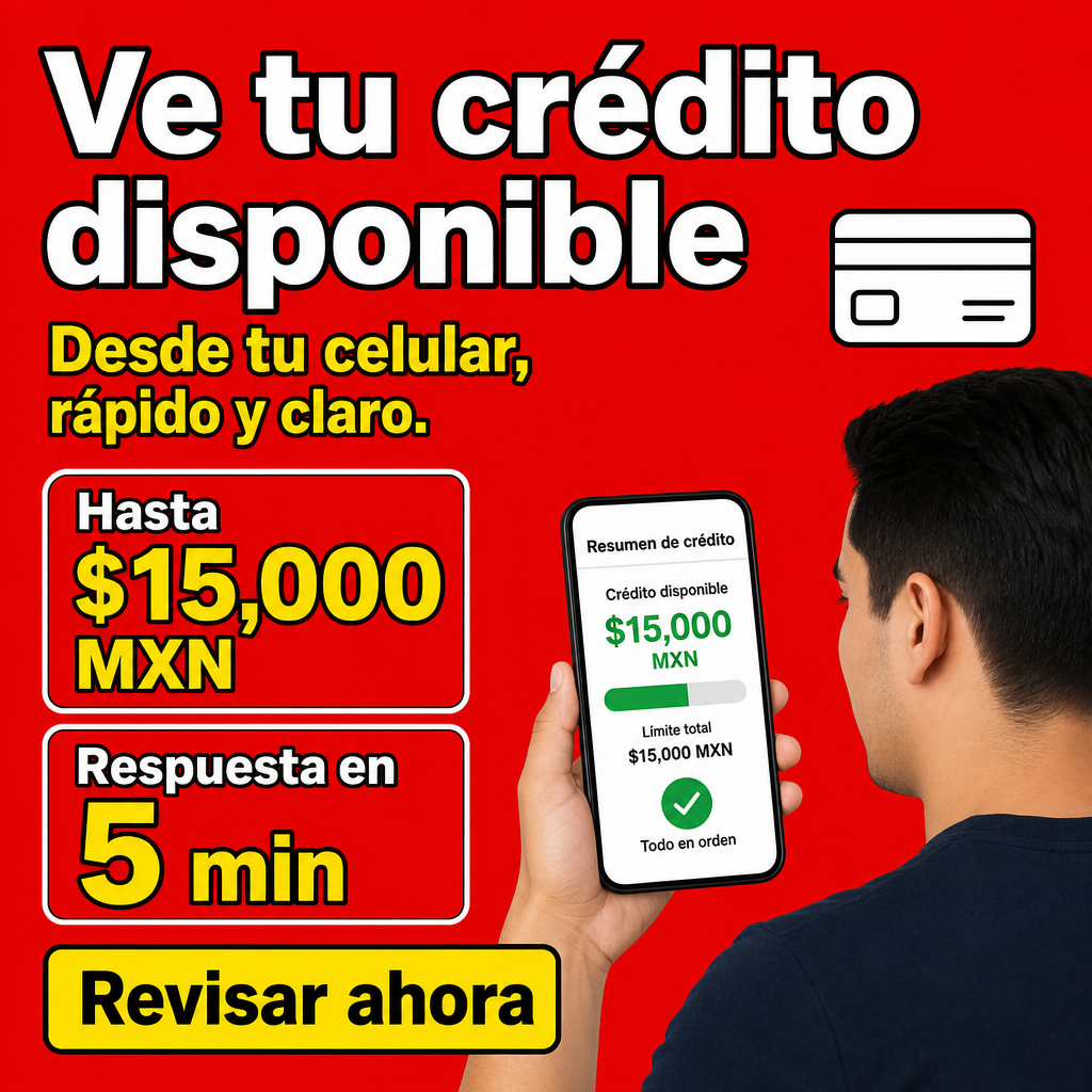 persona revisando crédito en celular