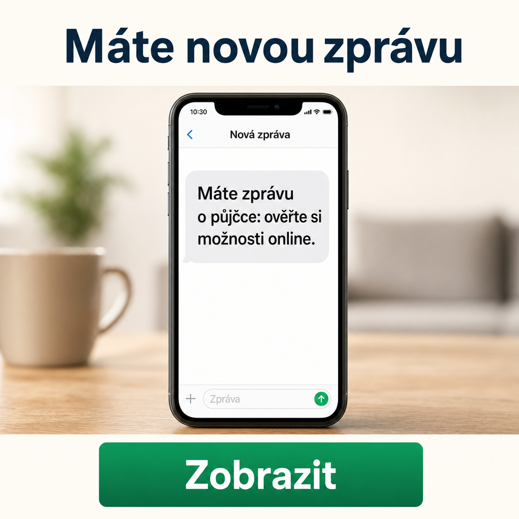 telefon s rychlou zprávou o půjčce