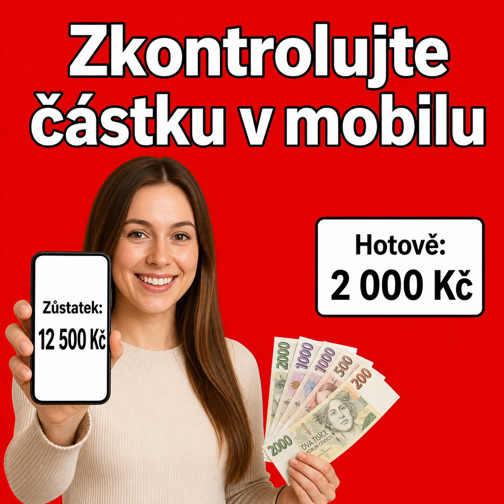 člověk s mobilem a penězi