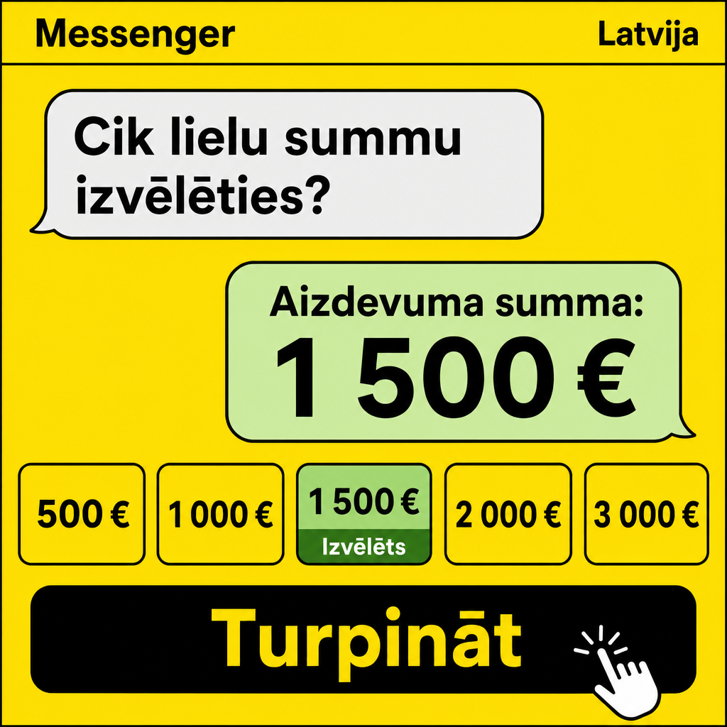 Messenger čats ar aizdevuma summu