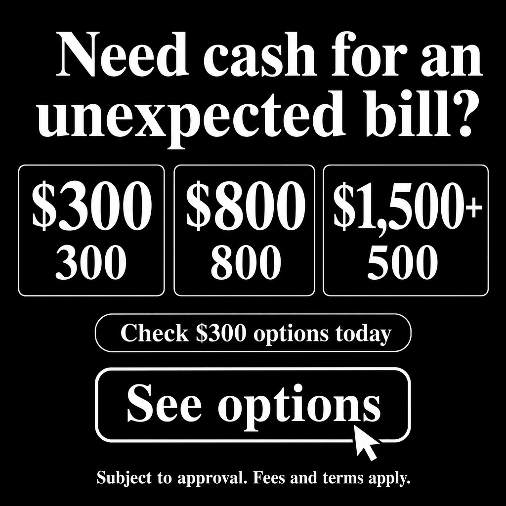 Small cash loan in New Zealand. Use the amounts $300, $800, $1,500+ in the creative.