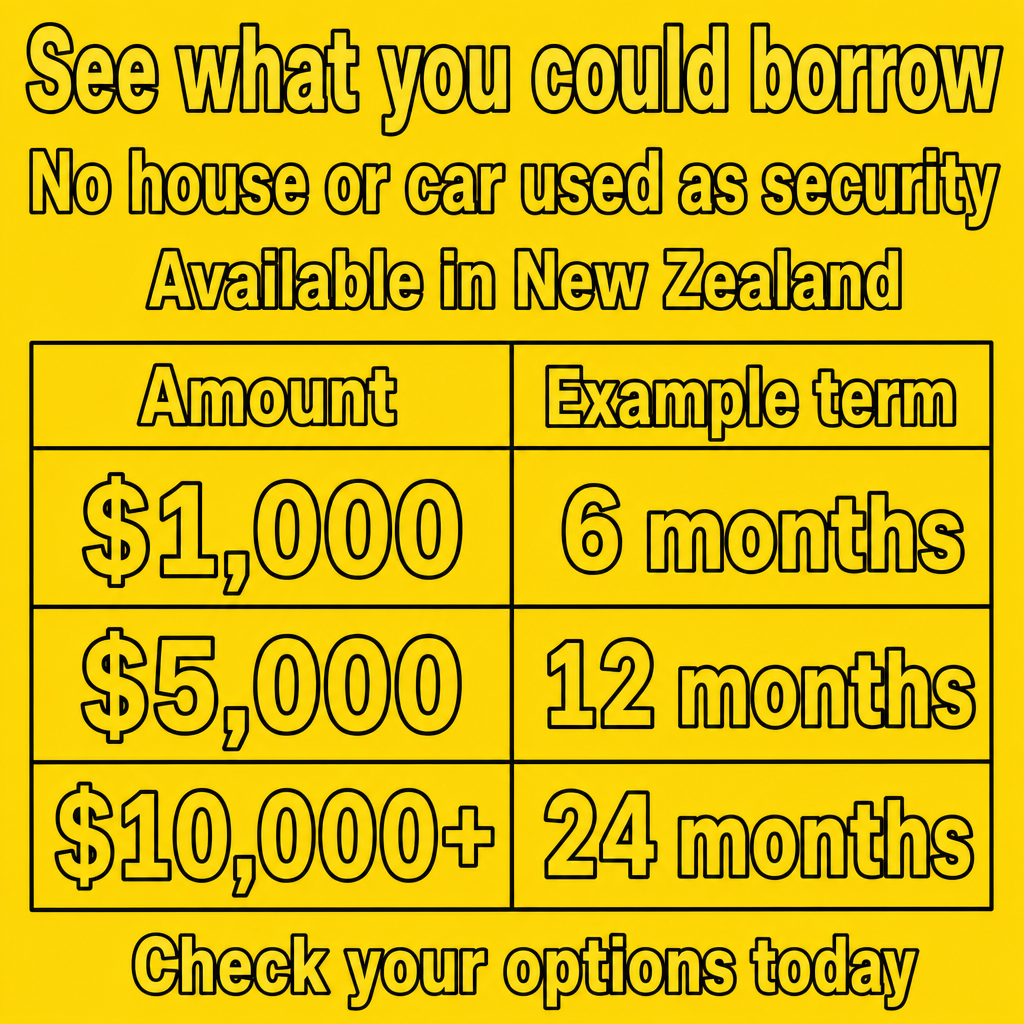 Unsecured personal loan in New Zealand. Use the amounts $1,000, $5,000, $10,000+ in the creative.