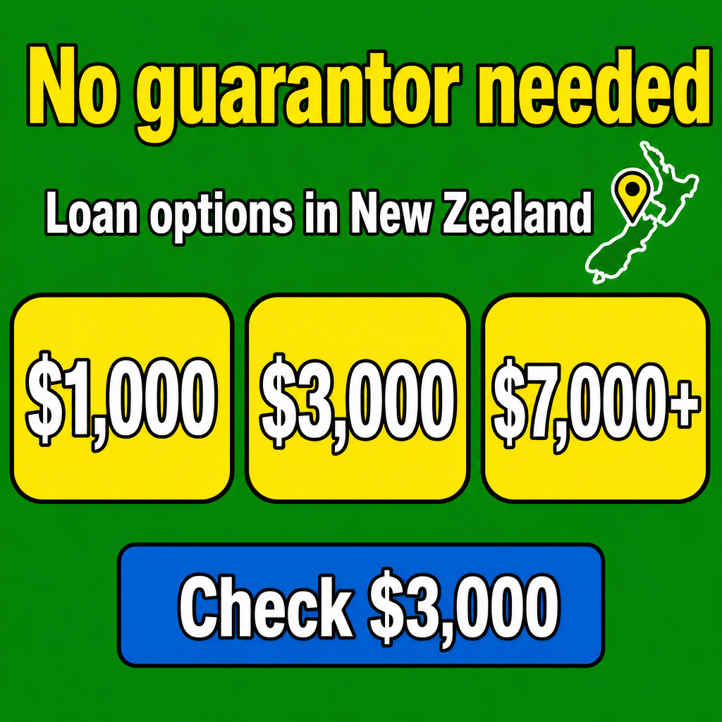 No guarantor loan in New Zealand. Use the amounts $1,000, $3,000, $7,000+ in the creative.
