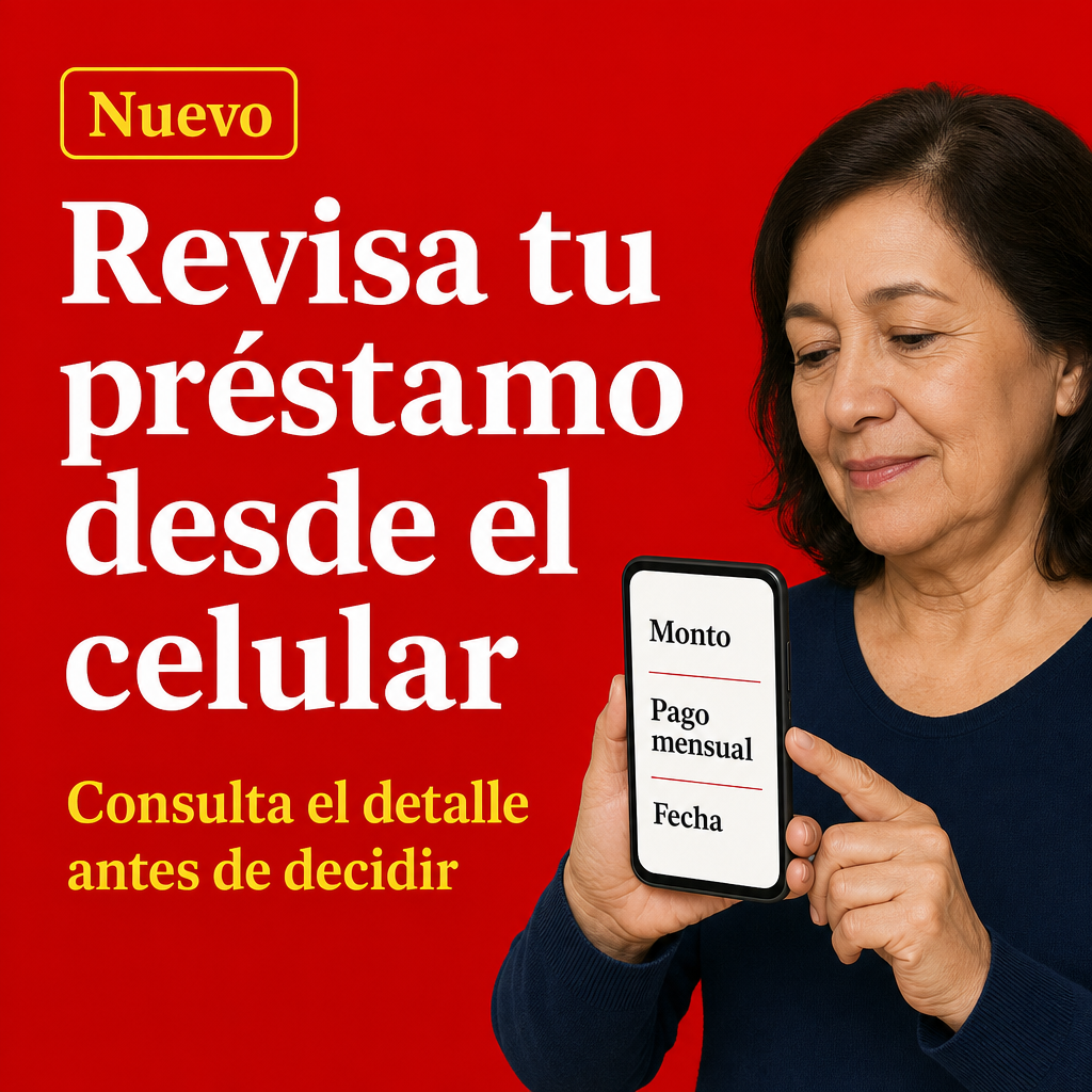 persona revisando préstamo en celular