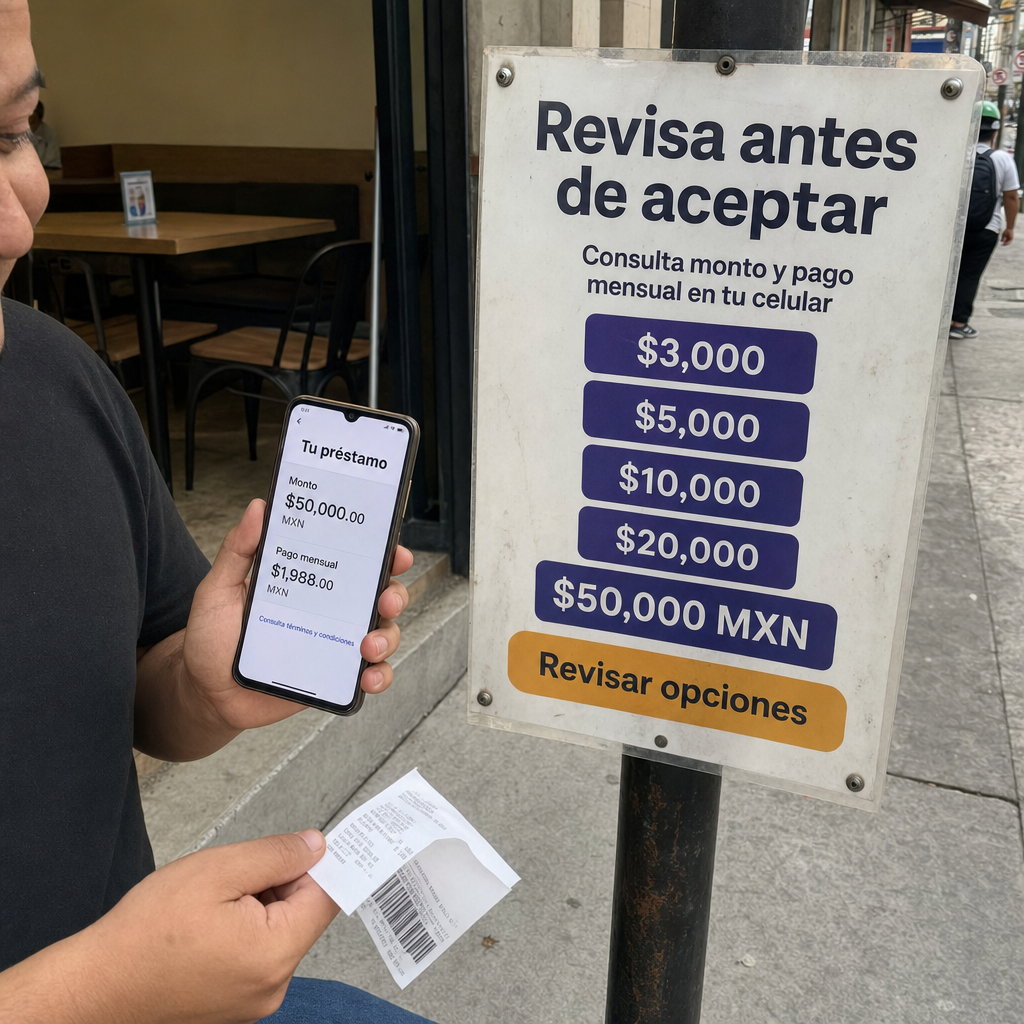 persona revisando préstamo en celular