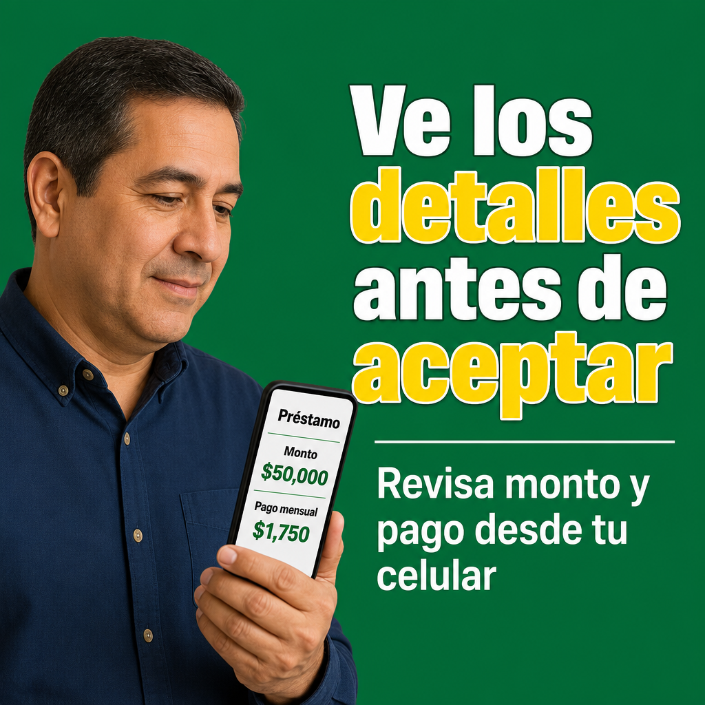 persona revisando préstamo en celular