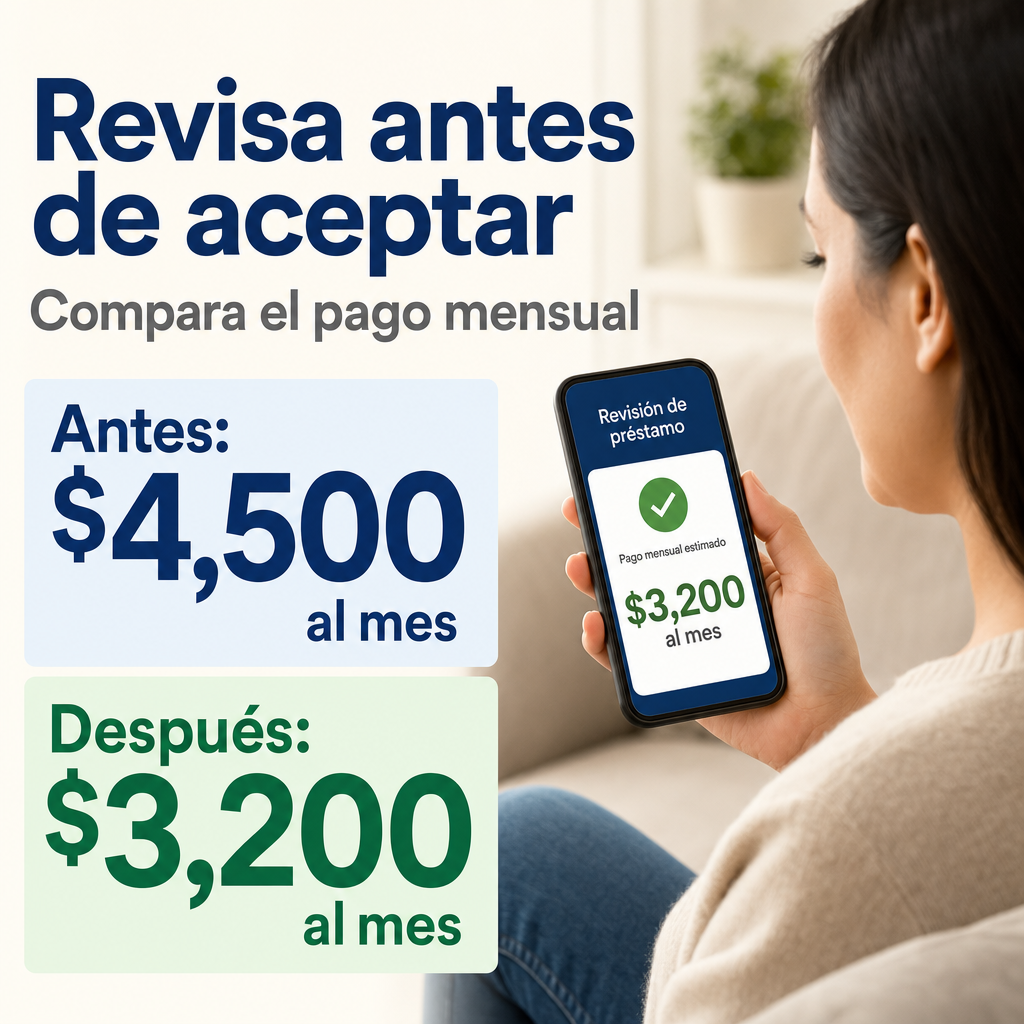 persona revisando préstamo en celular