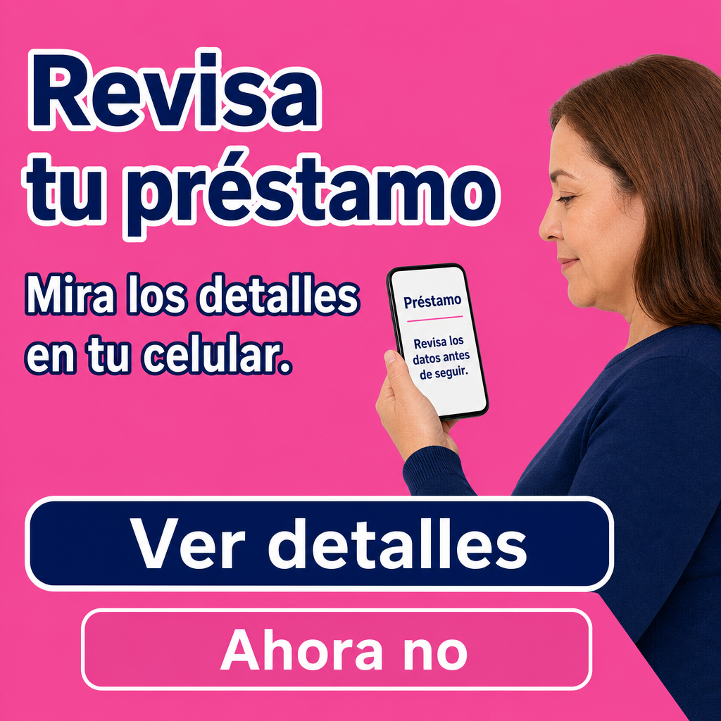Persona revisando préstamo en su celular