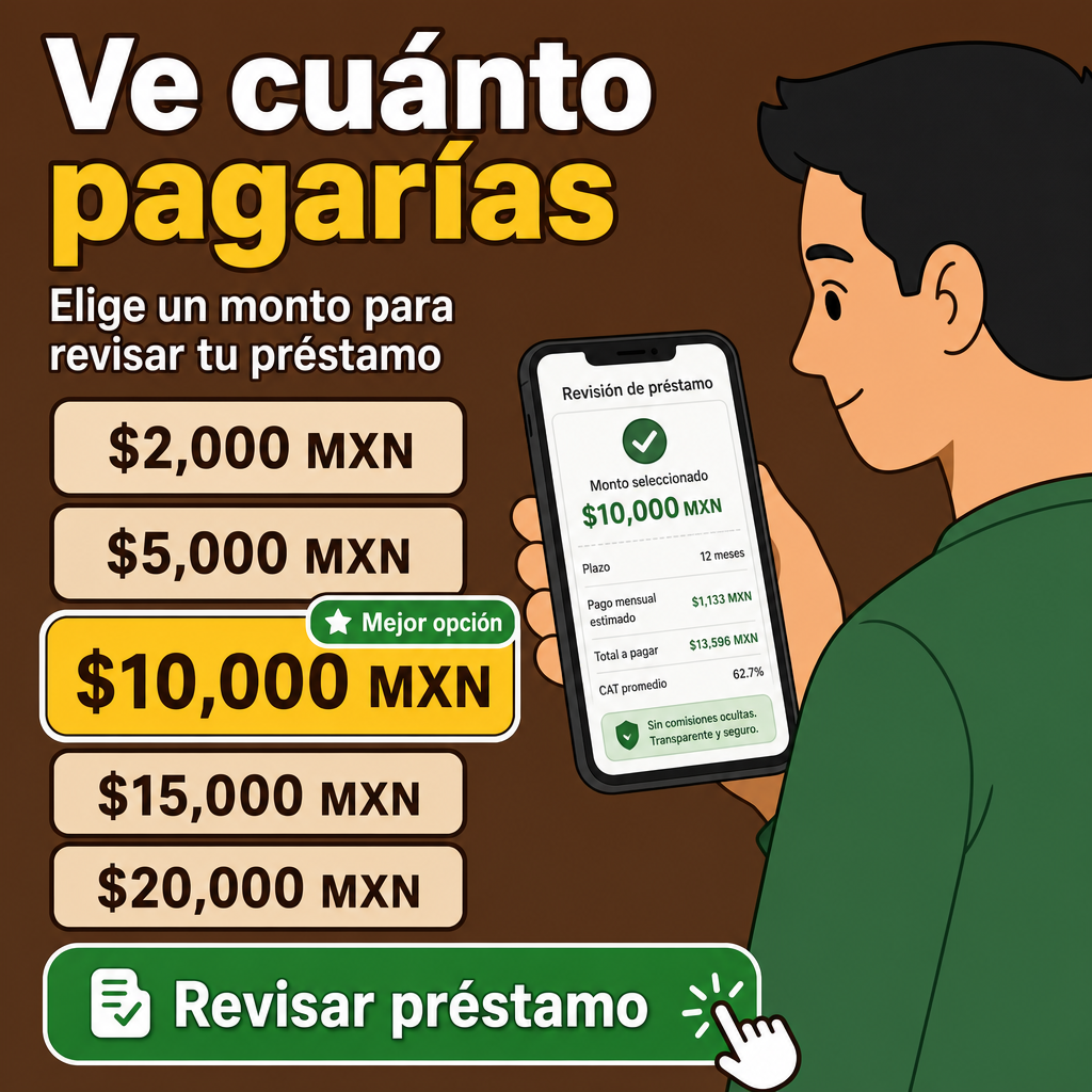 Persona revisando préstamo en su celular