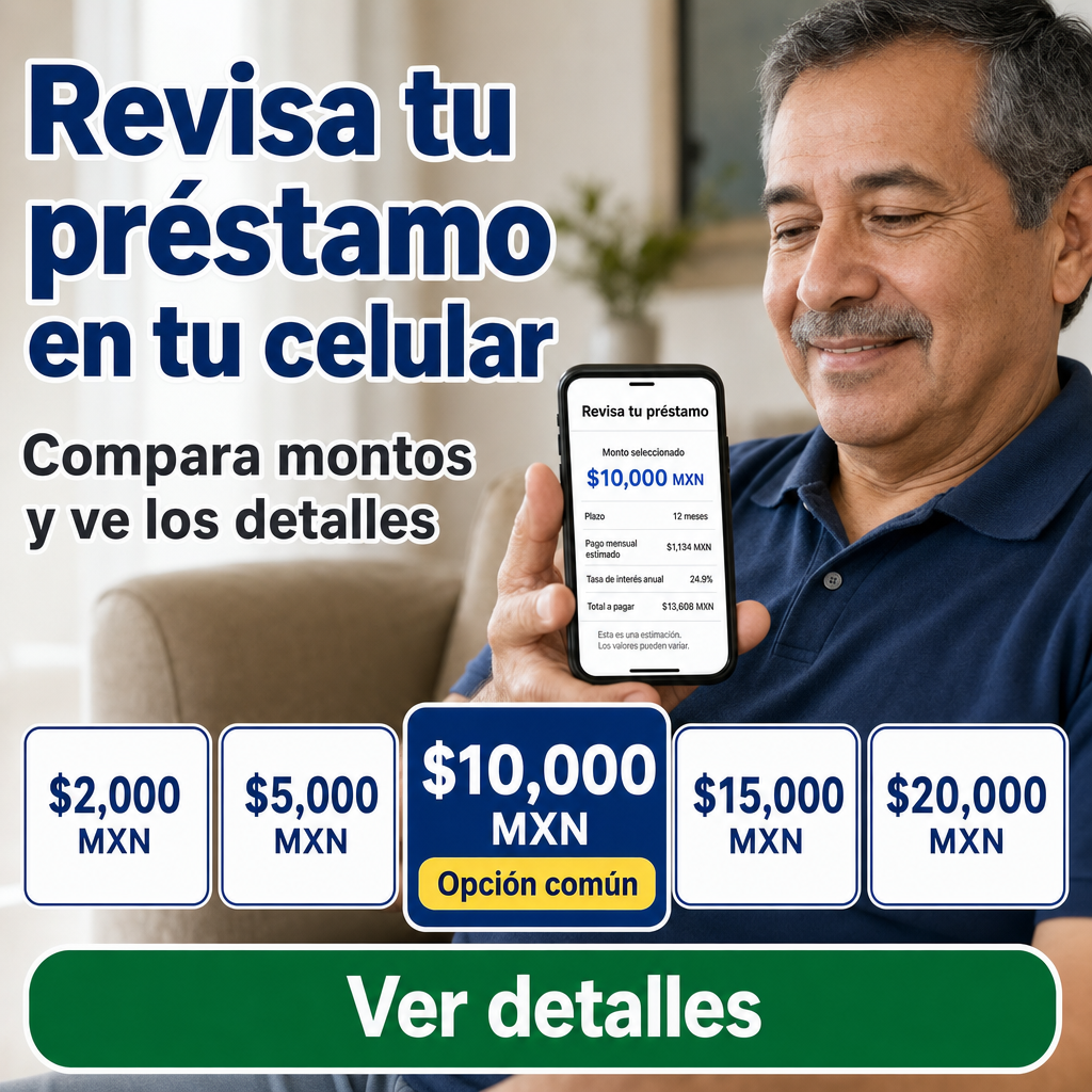 Persona revisando préstamo en su celular