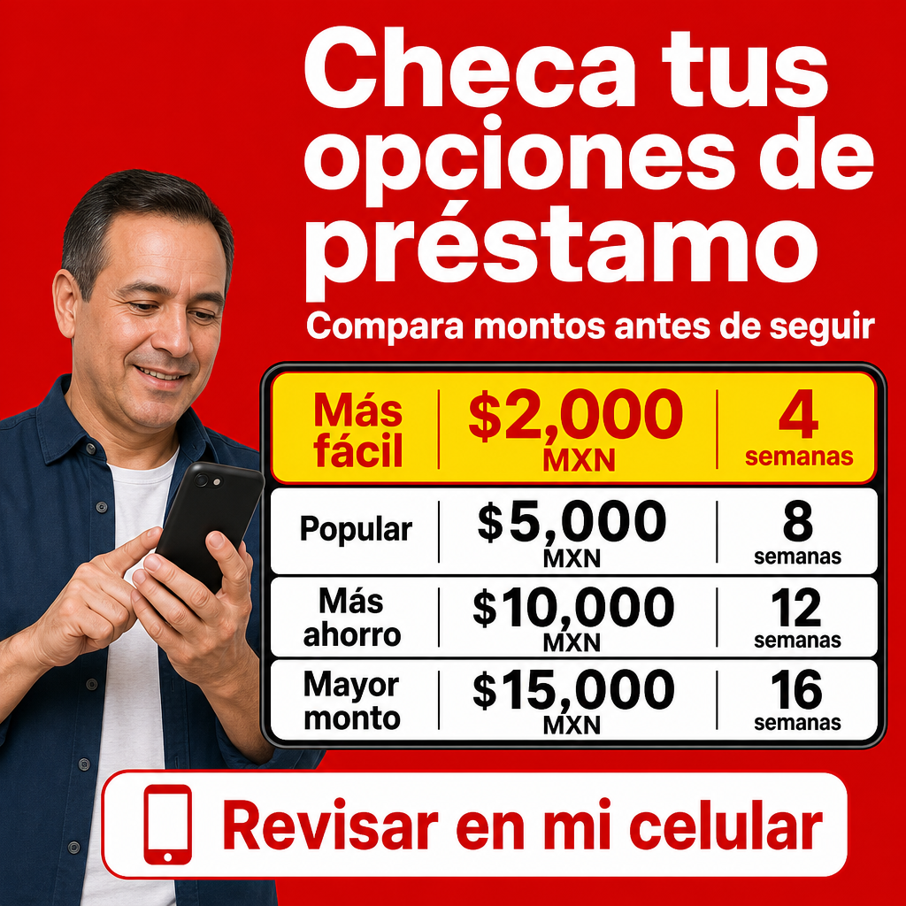 Persona revisando préstamo en su celular