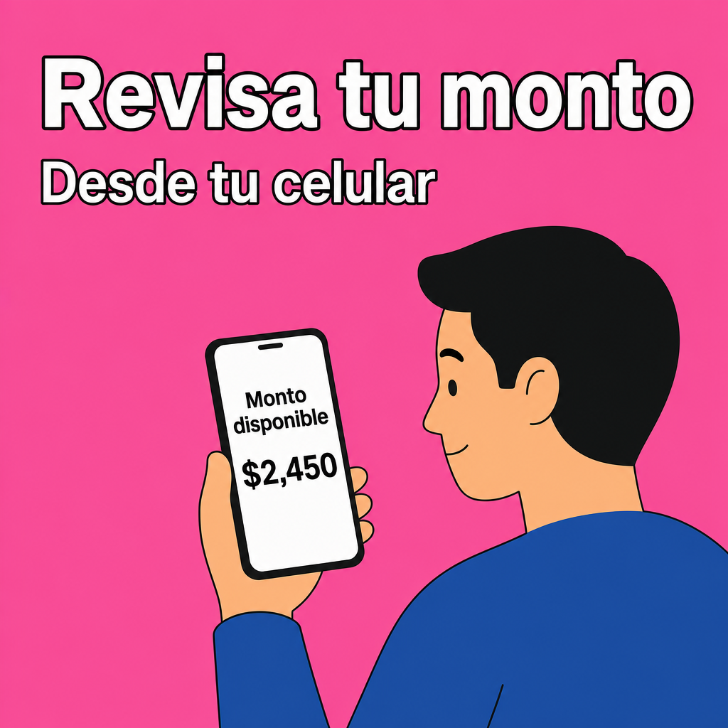 Persona viendo monto en su celular