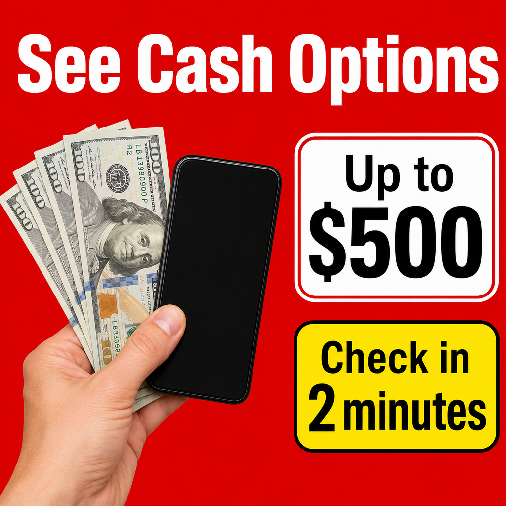 Hand holding cash and phone