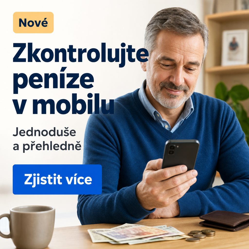 Osoba s mobilem a penězi