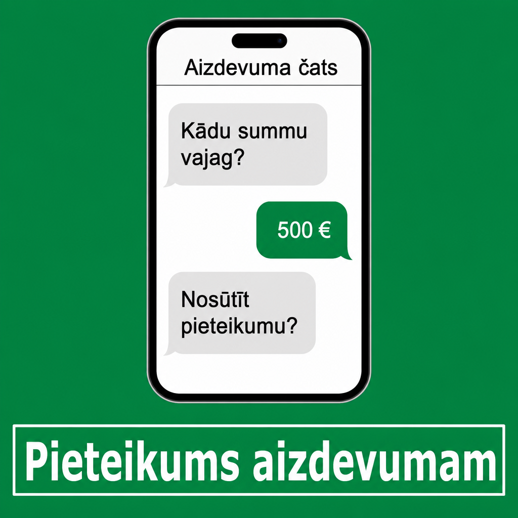 Smartphone ar īsu aizdevuma čatu